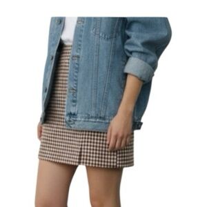 Eyeshadow Brown and White Checkered Skirt Size 3